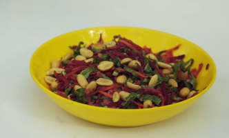 Pear beetroot and carrot salad